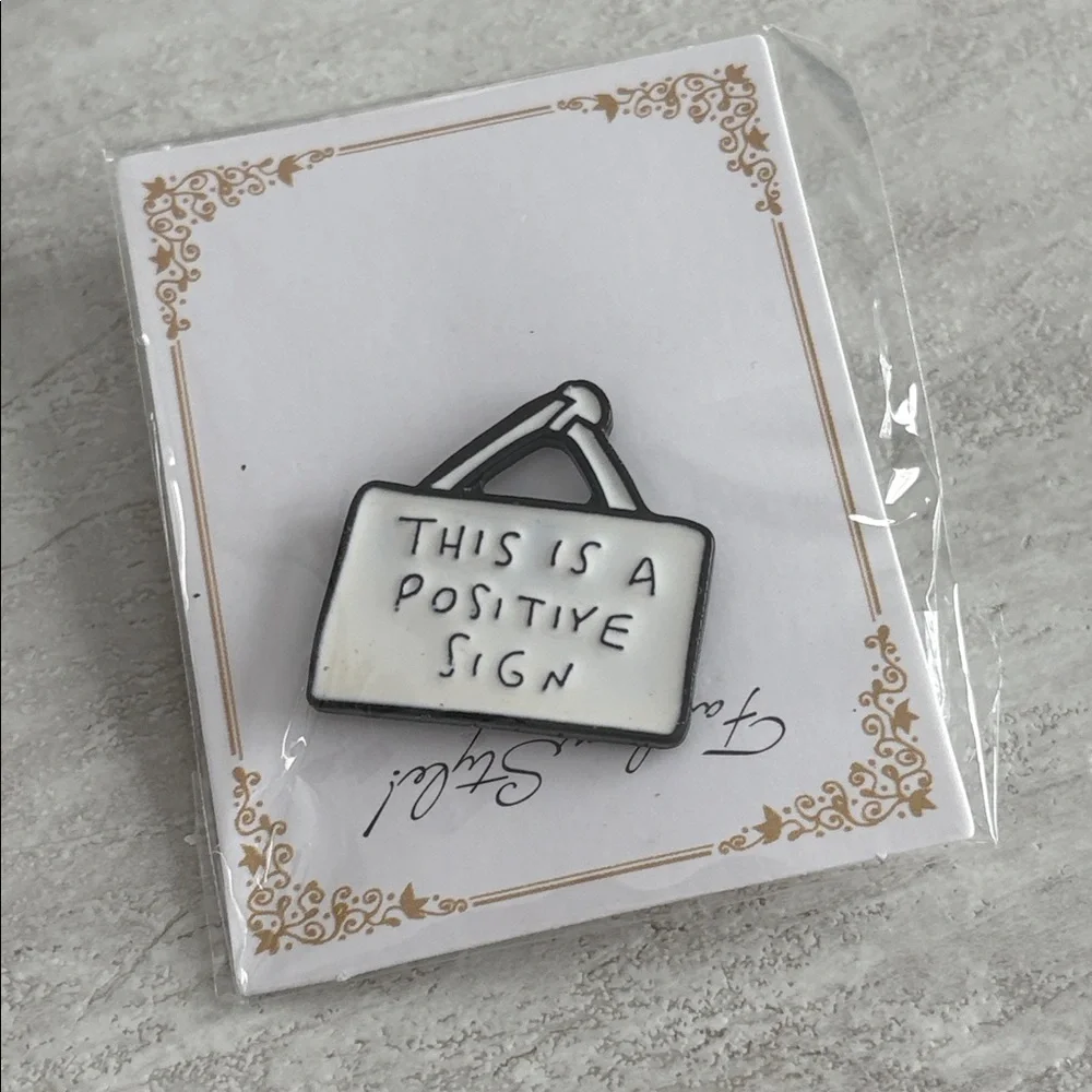 Positive Sign Enamel Pin - Picture 2 of 3